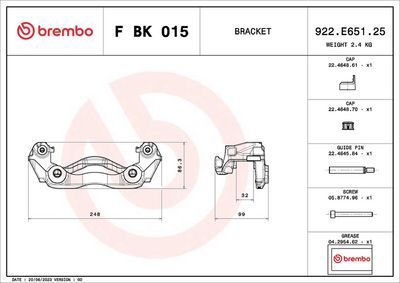 SET MONTAJ ETRIERE FRANA BREMBO FBK015 1