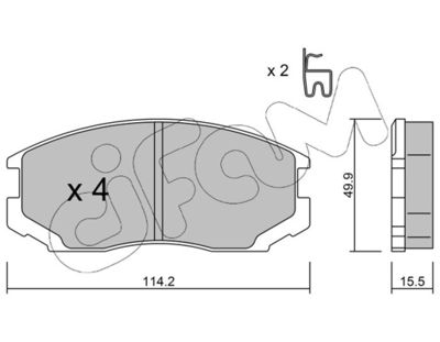 Комплект тормозных колодок, дисковый тормоз CIFAM 822-221-1 для MITSUBISHI MIRAGE