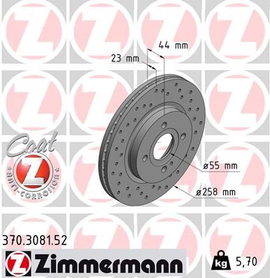 ZIMMERMANN 370.3081.52 Тормозной диск 