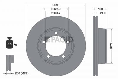 Tarcza hamulcowa PAGID 52913N
