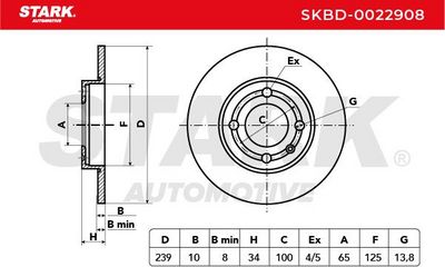 спирачен диск STARK SKBD-0022908