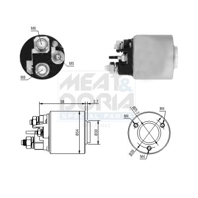 Elektromagnetický spínač, startér MEAT & DORIA 46288