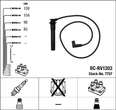 Комплект проводов зажигания NGK 7707 для ROVER COUPE