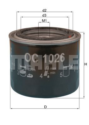 Масляный фильтр MAHLE OC 1026 для HONDA VT