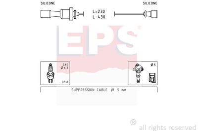 Комплект проводов зажигания EPS 1.499.251 для MITSUBISHI OUTLANDER