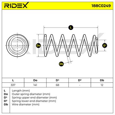 пружина за ходовата част RIDEX 188C0249