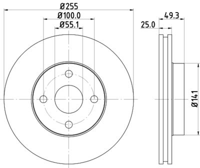 Тормозной диск HELLA 8DD 355 118-621 для BYD F3R