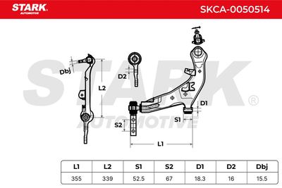 носач, окачване на колелата STARK SKCA-0050514