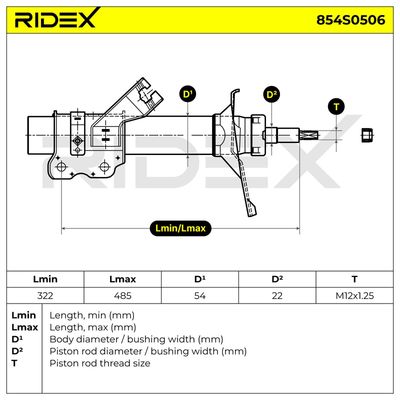 амортисьор RIDEX 854S0506