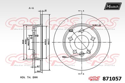 MAXTECH 871057 Тормозные диски  для VW SHARAN (7M8, 7M9, 7M6) 2.8 V6 24V 4motion