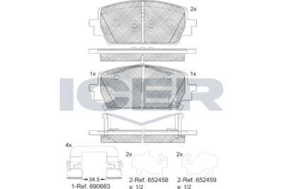 ICER 182428 Тормозные колодки и сигнализаторы для KIA SORENTO IV (MQ4, MQ4A) 2.5 MPI ICER 182428 Тормозные колодки и сигнализаторы для KIA SORENTO IV (MQ4, MQ4A) 2.5 MPI