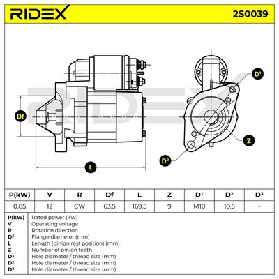 стартер RIDEX 2S0039