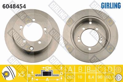 GIRLING 6048454 Тормозные диски для MITSUBISHI OUTLANDER II (CW_W)