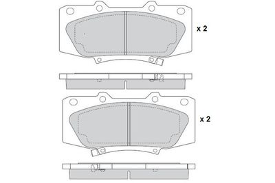E.T.F. 12-1549 Тормозные колодки и сигнализаторы для TOYOTA HILUX VII Пикап (_N1_, _N2_, _N3_) 3.0 D-4D 4WD (KUN26)