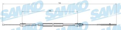SAMKO C0638B Трос ручного тормоза  для PEUGEOT 406 купе (8C) 2.0 16V