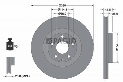 спирачен диск PAGID 56376NC