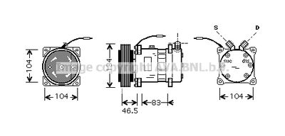 PRASCO ALK104 Компрессор кондиционера  для ALFA ROMEO 155 (167_) 1.8 T.S. (167.A4A, 167.A4C, 167.A4E)