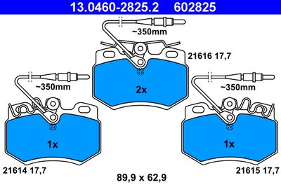 Комплект тормозных колодок, дисковый тормоз ATE 13.0460-2825.2 для CITROËN VISA