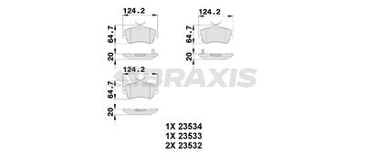 Комплект тормозных колодок, дисковый тормоз BRAXIS AB0220 для CHRYSLER PT CRUISER