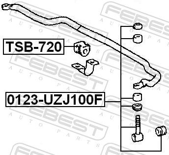 Link/Coupling Rod, stabiliser bar 0123-UZJ100F