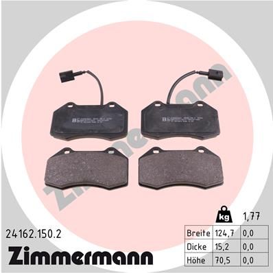 Комплект тормозных колодок, дисковый тормоз ZIMMERMANN 24162.150.2 для ALFA ROMEO 4C