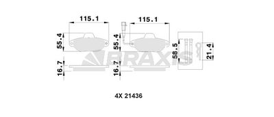 Комплект тормозных колодок, дисковый тормоз BRAXIS AB0028 для FORD KA