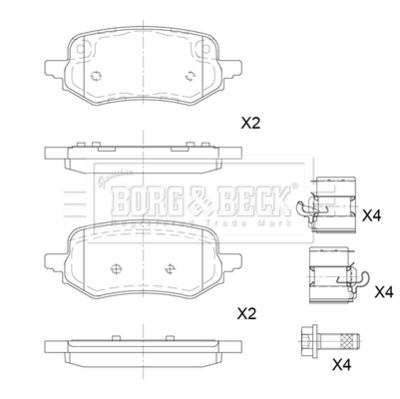 BORG & BECK BBP2886 Тормозные колодки и сигнализаторы  для FORD  (Форд Пума)