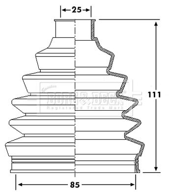 BORG & BECK BCB6205 Пыльник шруса для AUDI A6 C6 Avant (4F5)