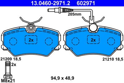 Brake Pad Set, disc brake 13.0460-2971.2
