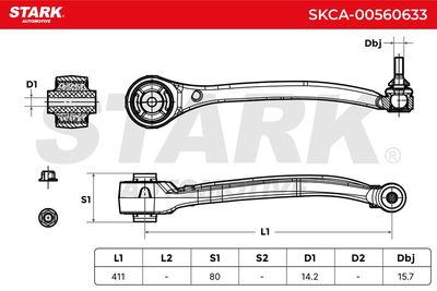 носач, окачване на колелата STARK SKCA-00560633