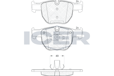 ICER 181574 Тормозные колодки и сигнализаторы  для LAND ROVER RANGE ROVER III (L322) 3.6 D 4x4