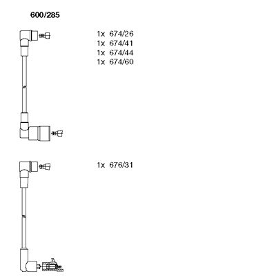 Комплект проводов зажигания BREMI 600/285 для VOLVO 480