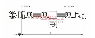 Тормозной шланг METZGER 4110403 для HYUNDAI ATOS