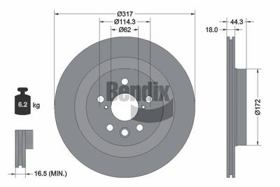 спирачен диск BENDIX Braking BDS2379