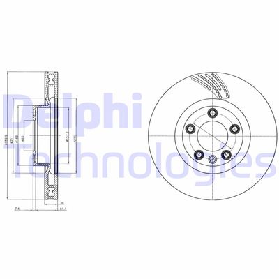 Тормозной диск DELPHI BG9101 для VW TOUAREG