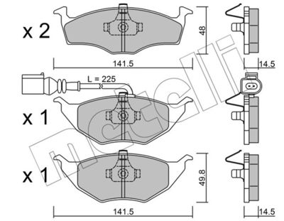 Комплект тормозных колодок, дисковый тормоз METELLI 22-0345-1 для AUDI A2