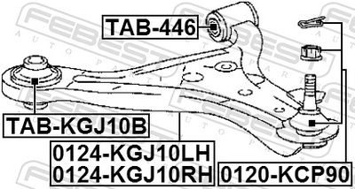 Control/Trailing Arm, wheel suspension 0124-KGJ10RH