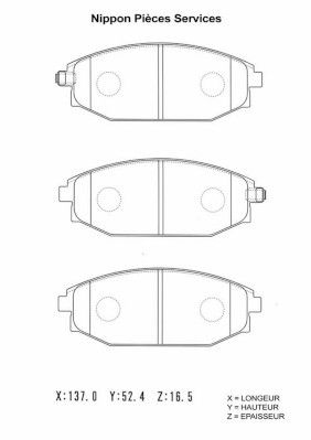 Комплект тормозных колодок, дисковый тормоз NPS H360I03 для HYUNDAI GALLOPER