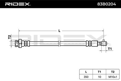 спирачен маркуч RIDEX 83B0204
