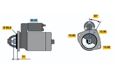 Стартер BOSCH 0 986 011 360 для MERCEDES-BENZ T2/L