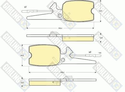 Комплект тормозных колодок, дисковый тормоз GIRLING 6101289 для CITROËN GS