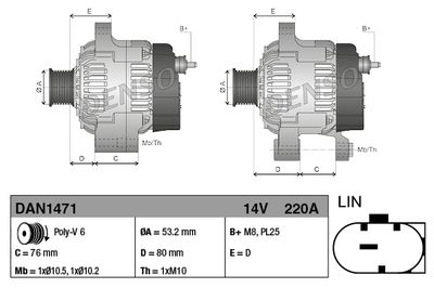 GENERATOR / ALTERNATOR DENSO DAN1471 2