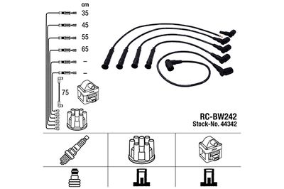 Комплект проводов зажигания NGK 44342 для BMW 3