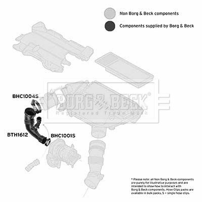 Intake Hose, air filter Borg & Beck BTH1612