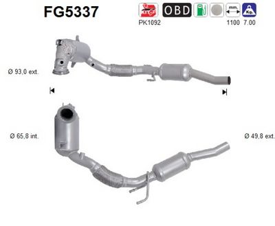 FILTRU FUNINGINE/PARTICULE SIST.DE ESAPAMENT AS FG5337