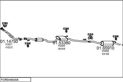 SISTEM DE ESAPAMENT MTS FORD48920A000747