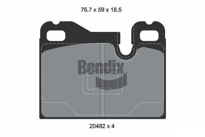 Комплект тормозных колодок, дисковый тормоз BENDIX Braking BPD1709 для PORSCHE 924