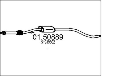 Средний глушитель выхлопных газов MTS 01.50889 для FIAT 500L