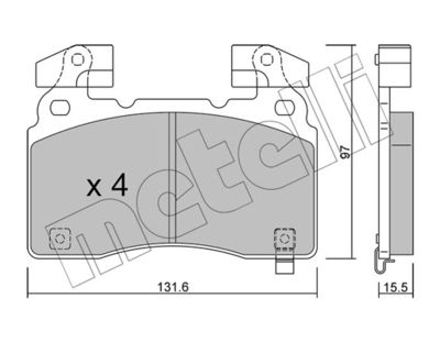 METELLI 22-1179-0 Тормозные колодки и сигнализаторы  для OPEL INSIGNIA (Опель Инсигниа)