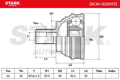 каре комплект, полуоска STARK SKJK-0200113